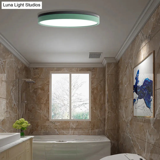 Nordic Tambour Led Ceiling Light In White With 12/16/19.5 Inch Diameter And Color Options