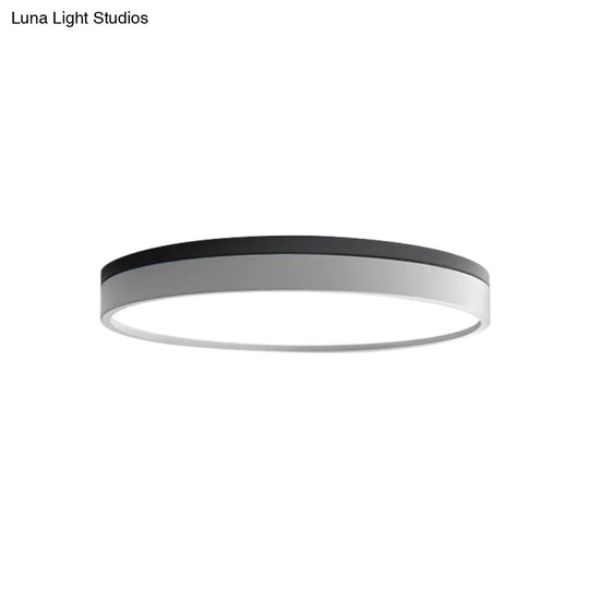 Nordic Tambour Led Ceiling Light In White With 12/16/19.5 Inch Diameter And Color Options