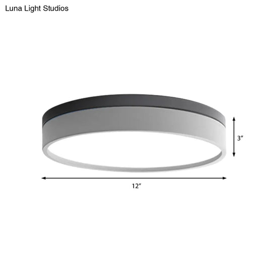 Nordic Tambour Led Ceiling Light In White With 12/16/19.5 Inch Diameter And Color Options