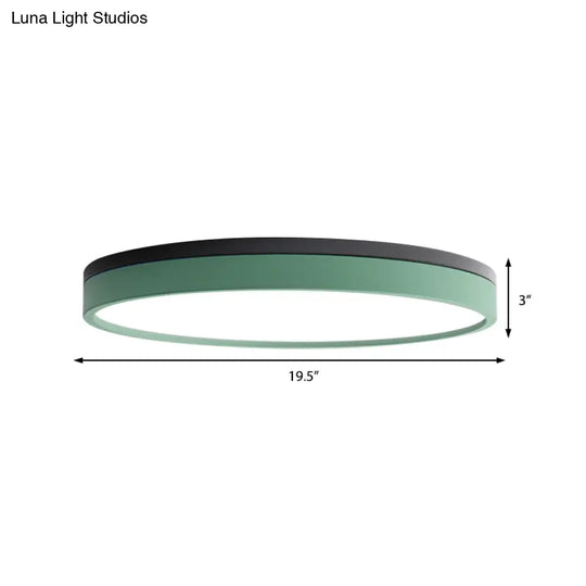 Nordic Tambour Led Ceiling Light In White With 12/16/19.5 Inch Diameter And Color Options