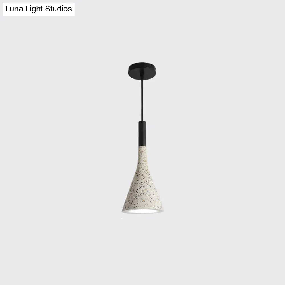 Terrazzo Nordic Style Single-Bulb Pendant Ceiling Light - Geometric Suspension Lighting White /