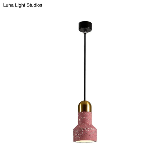 Nordic Terrazzo Ceiling Pendant Lamp With Down Lighting For Living Room Pink