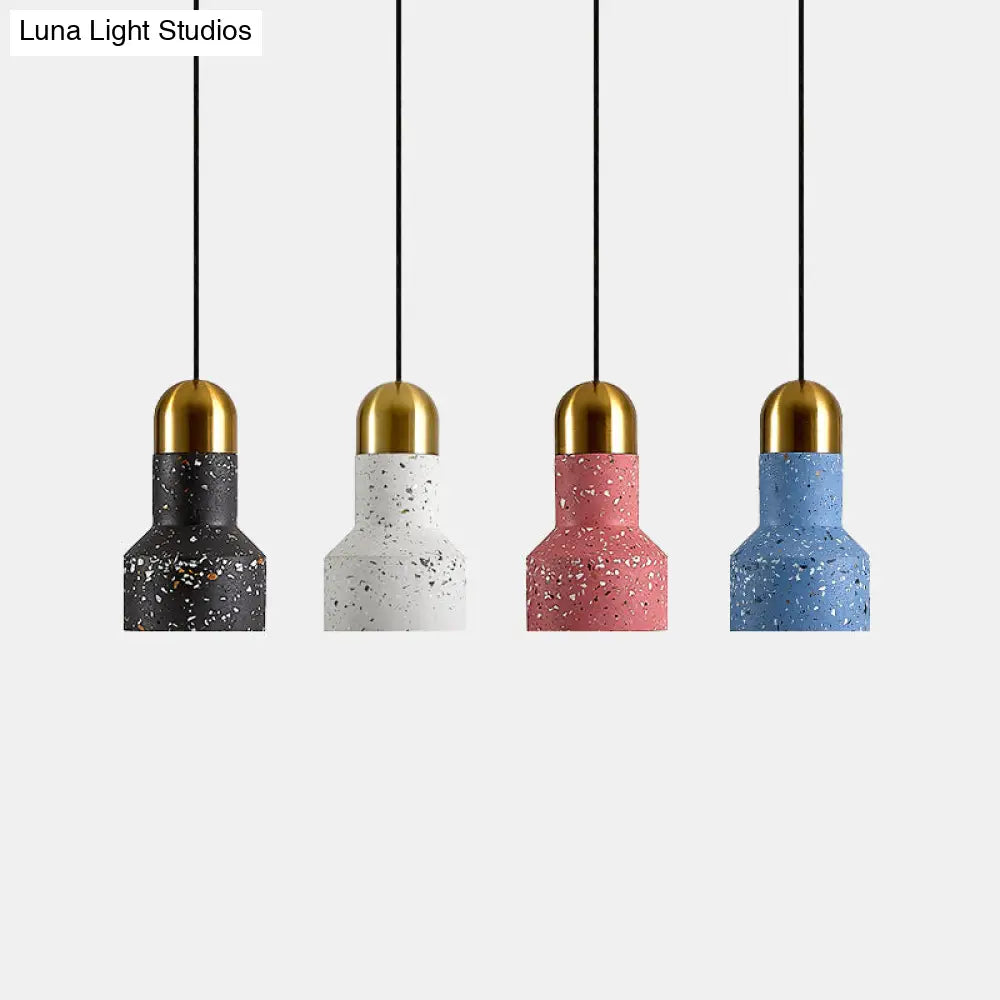 Nordic Terrazzo Pendant Lamp With Down Lighting And Flashlight Design