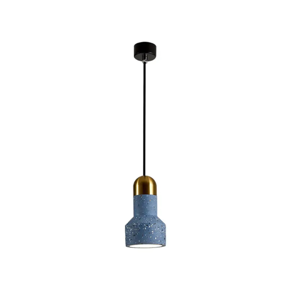 Nordic Terrazzo Pendant Lamp With Down Lighting And Flashlight Design Blue