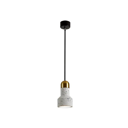 Nordic Terrazzo Pendant Lamp With Down Lighting And Flashlight Design White