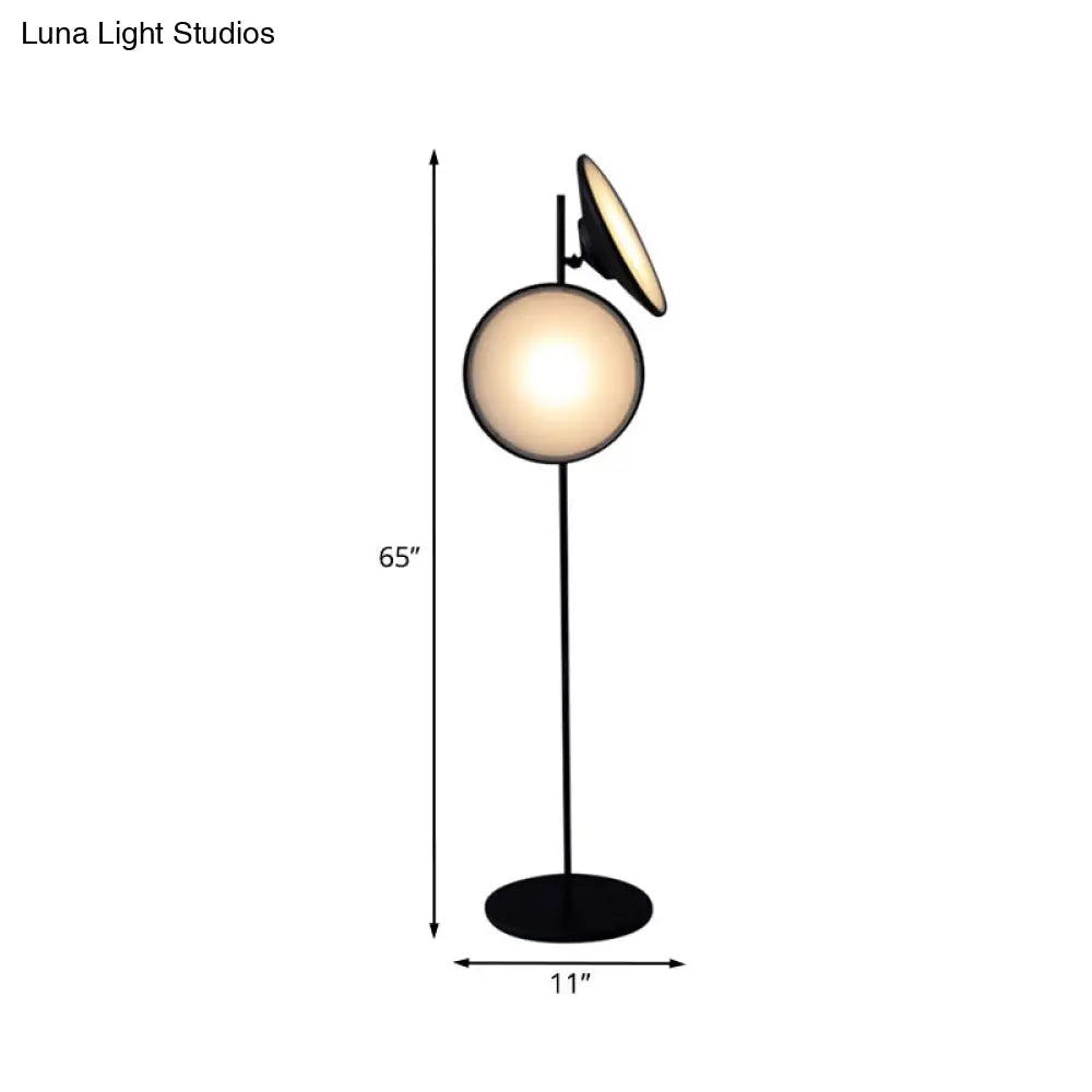 Nordic Trumpet Metal Led Floor Reading Lamp In Black - Study Room Lighting (Warm/White Light)