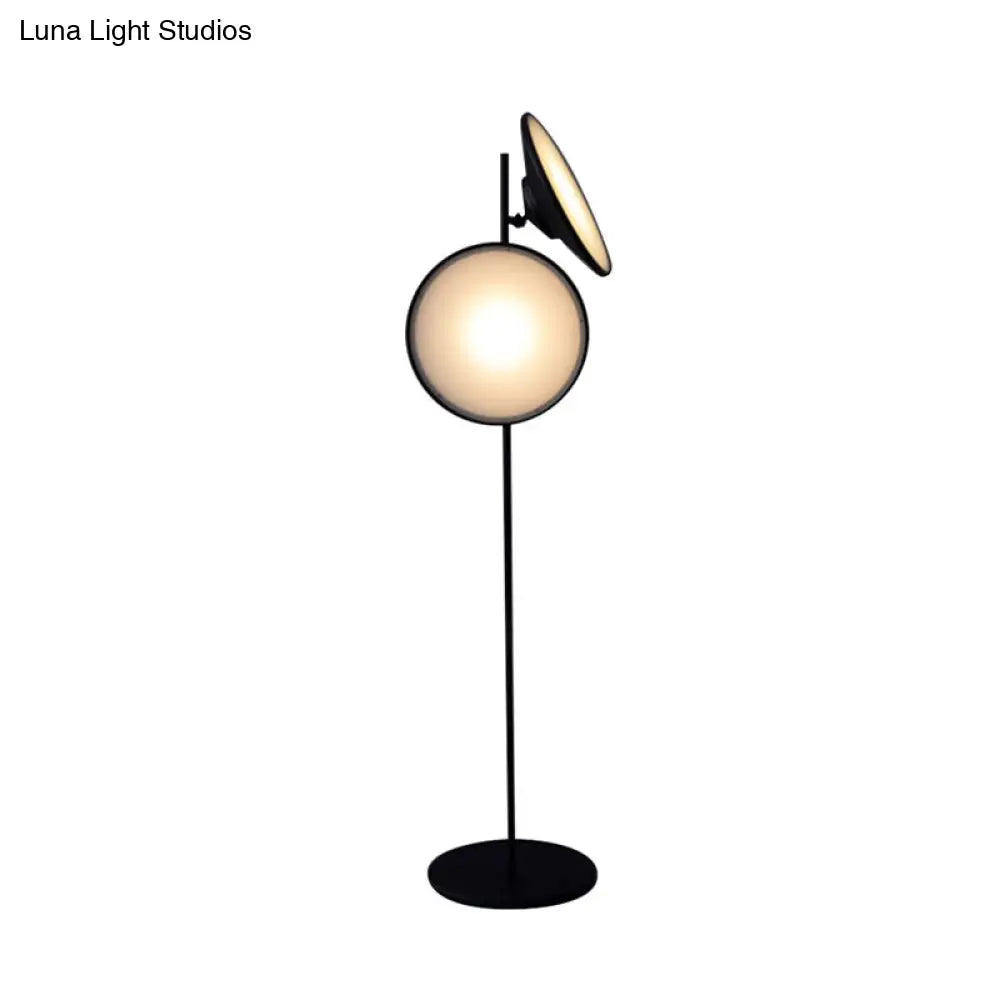 Nordic Trumpet Metal Led Floor Reading Lamp In Black - Study Room Lighting (Warm/White Light)