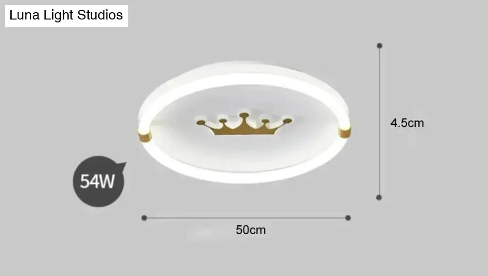 Nordic Warm Crown Master Bedroom Led Ceiling Lamp 50Cm White Light