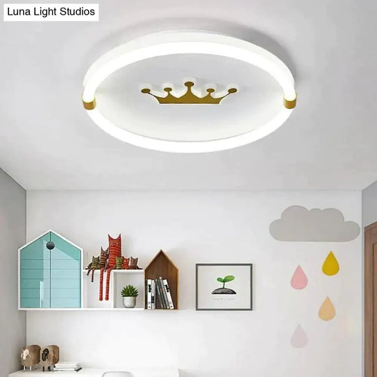 Nordic Warm Crown Master Bedroom Led Ceiling Lamp