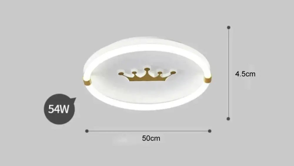 Nordic Warm Crown Master Bedroom Led Ceiling Lamp 50Cm White Light