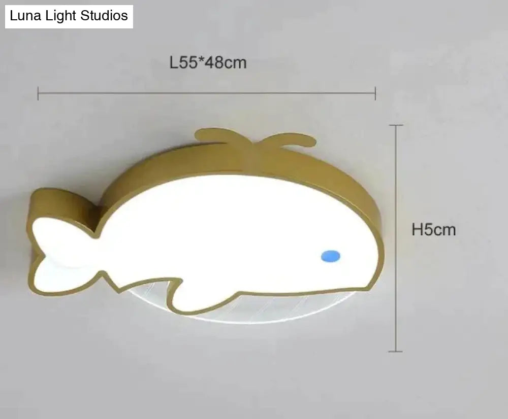 Nordic Whale Led Bedroom Ceiling Lamp White Light