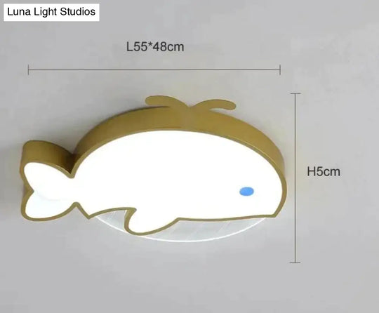 Nordic Whale Led Bedroom Ceiling Lamp White Light