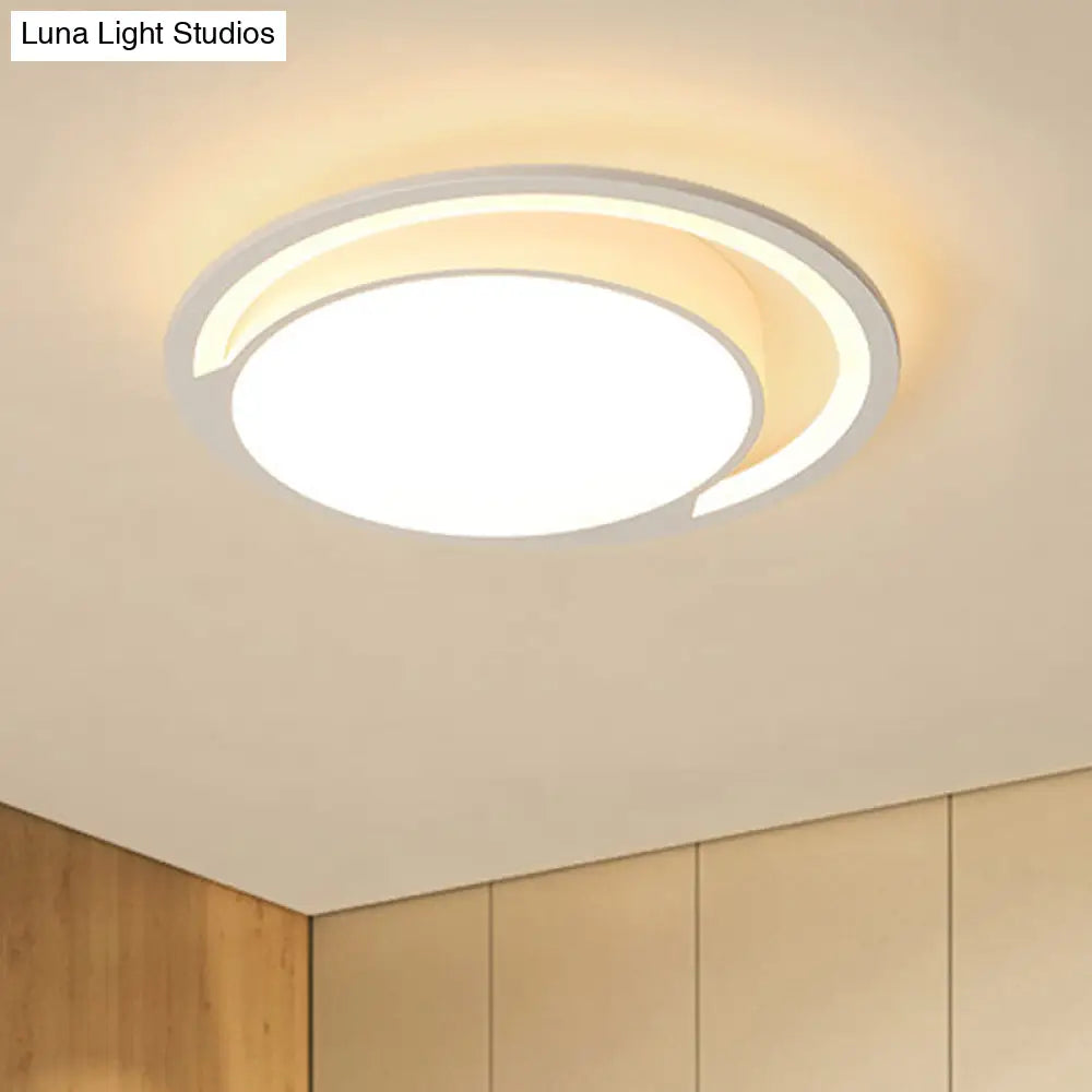 Nordic White Acrylic Round Flush Mount Ceiling Light Led For Bedroom Warm/White 16’/19.5’/23.5’ Dia.