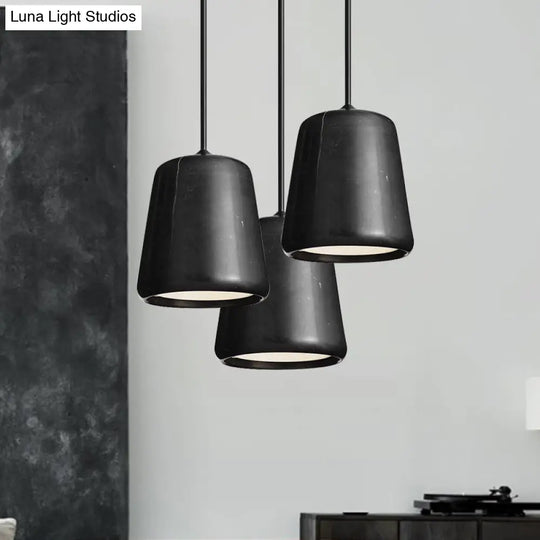 Nordic White/Black Hanging Lamp With Marble Shade - Ideal For Living Room Down Lighting