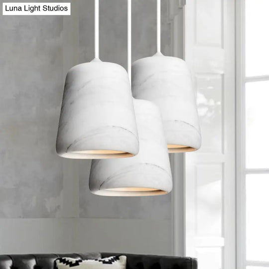 Nordic White/Black Hanging Lamp With Marble Shade - Ideal For Living Room Down Lighting