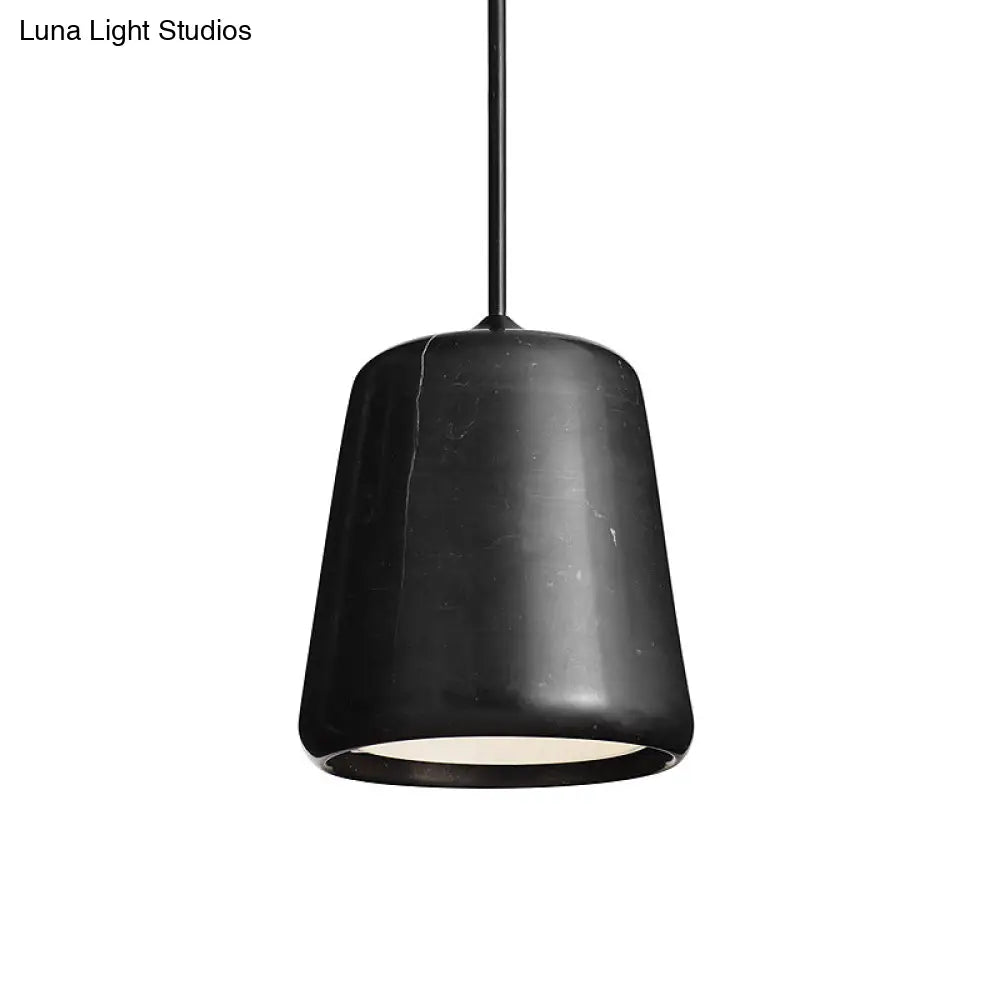 Nordic White/Black Hanging Lamp With Marble Shade - Ideal For Living Room Down Lighting