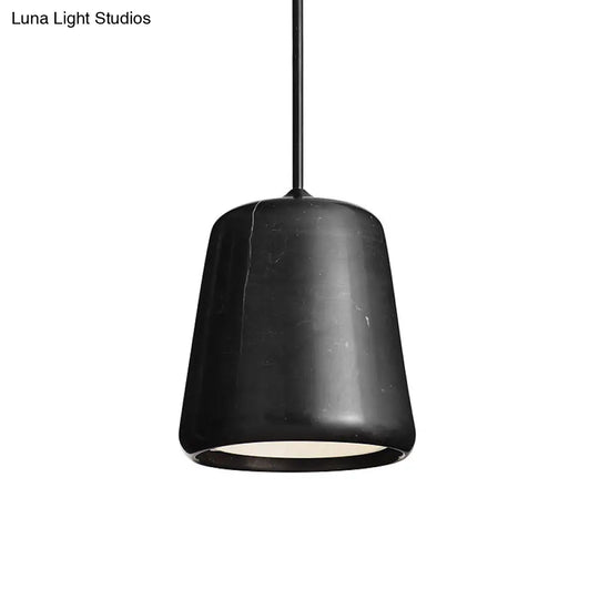 Nordic White/Black Hanging Lamp With Marble Shade - Ideal For Living Room Down Lighting