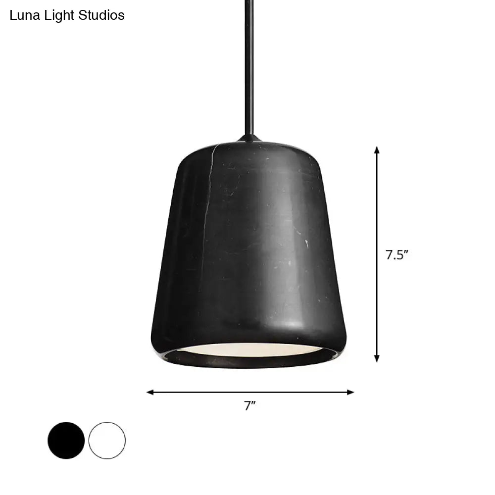 Nordic White/Black Hanging Lamp With Marble Shade - Ideal For Living Room Down Lighting