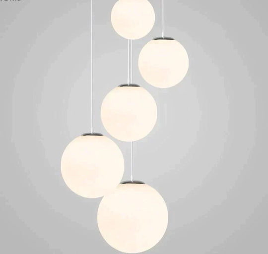 Nordic White Glass Ball Pendant Lights Modern Led Living Room Hanglamp Lamp Restaurant Bar Aisle