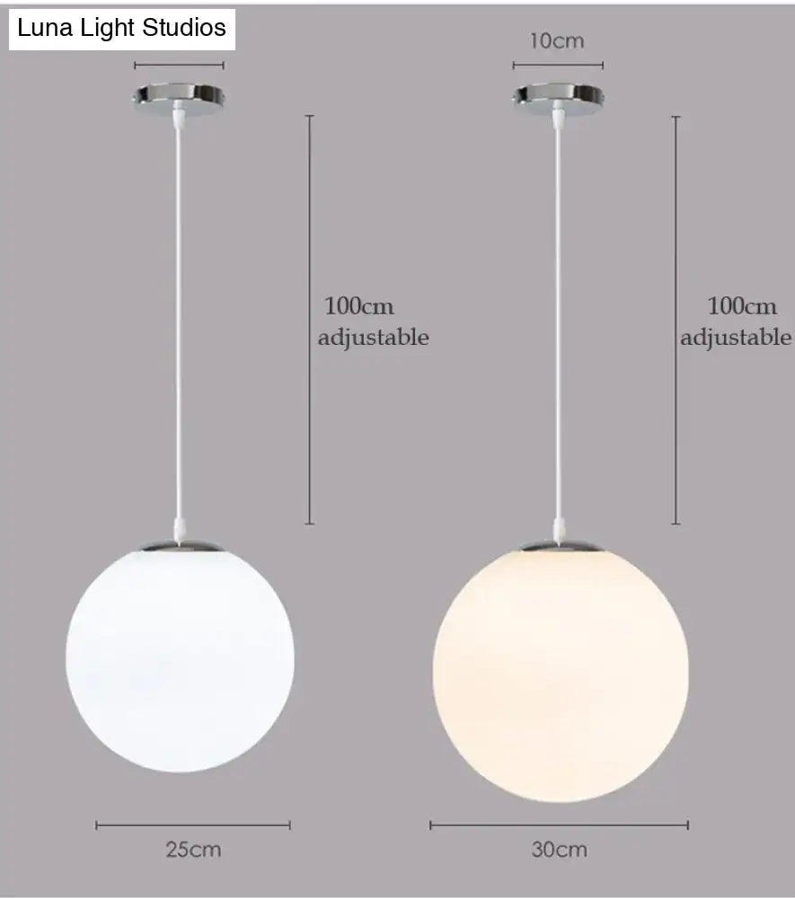 Nordic White Glass Ball Pendant Lights Modern Led Living Room Hanglamp Lamp Restaurant Bar Aisle