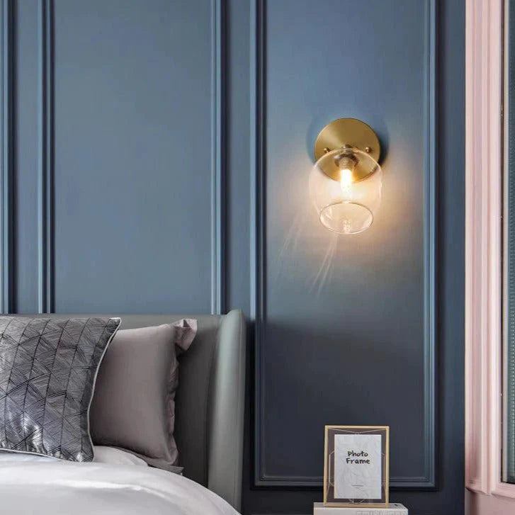 Nordic Wind Bedroom Bedside Hallway Copper Wall Lamp