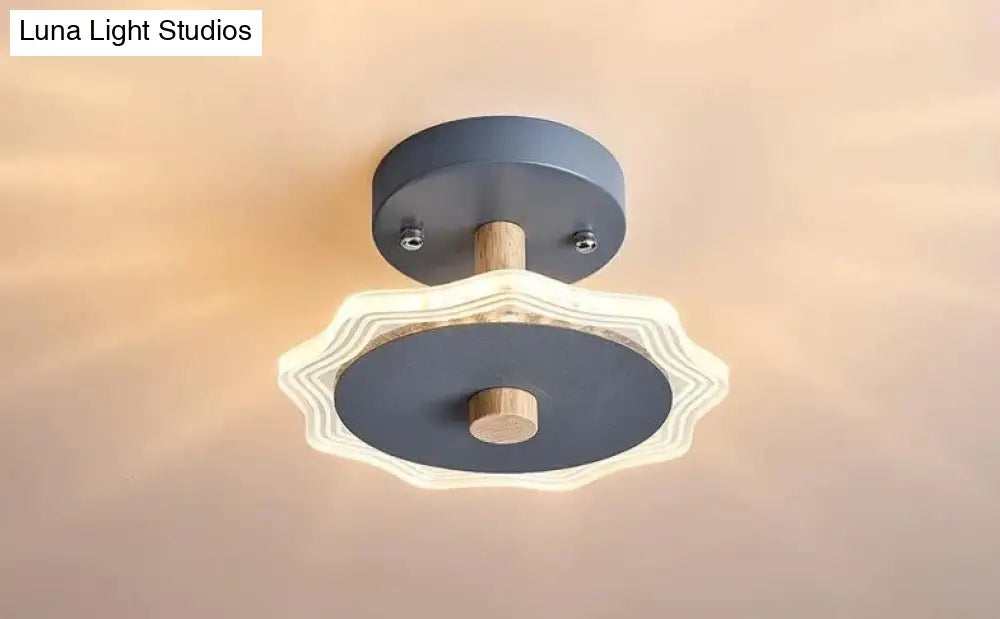 Nordic Wind Log Simple Creative Room Led Ceiling Lamp