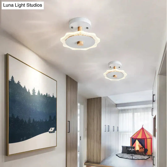 Nordic Wind Log Simple Creative Room Led Ceiling Lamp