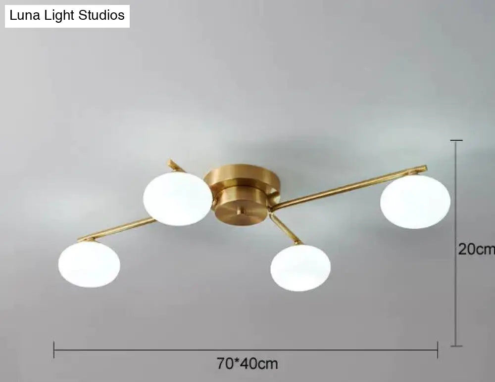 Nordic Wind Pentagon Living Room Bedroom Lamp Copper Ceiling