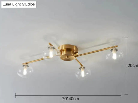 Nordic Wind Pentagon Living Room Bedroom Lamp Copper Ceiling