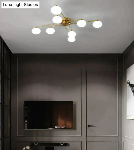 Nordic Wind Pentagon Living Room Bedroom Lamp Copper Ceiling