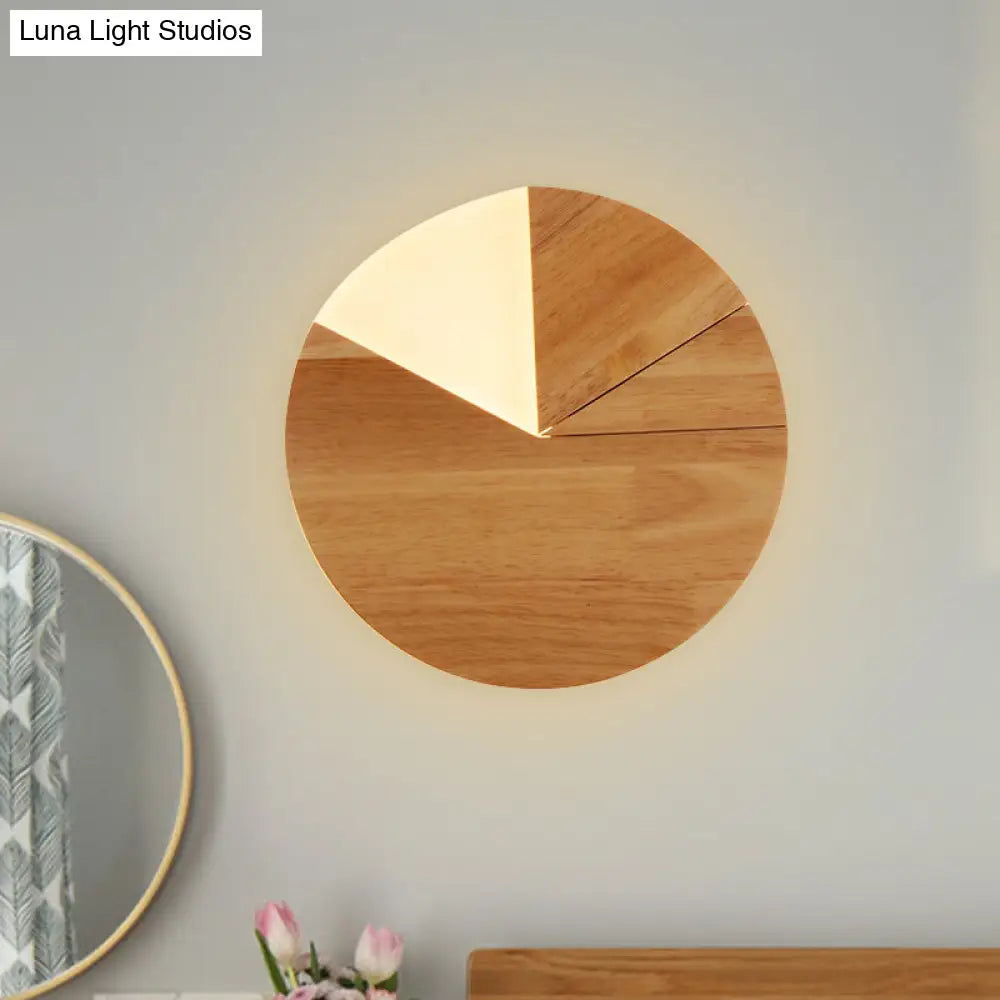 Nordic Wood Led Wall Sconce - 8/11 Wide White/Warm Light