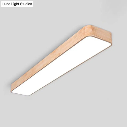 Nordic Wood Office Led Pendant Light With Acrylic Shade - Stylish And Functional