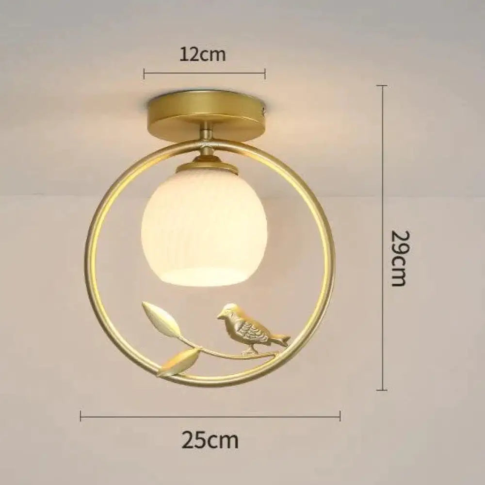 Northern Europe Led Corridor Bird Ceiling Lamp B Gold