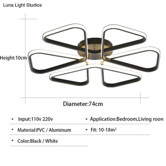 Northern Europe Living Room Simple Modern Led Ceiling Lamp 740Cm / Trichromatic Dimming