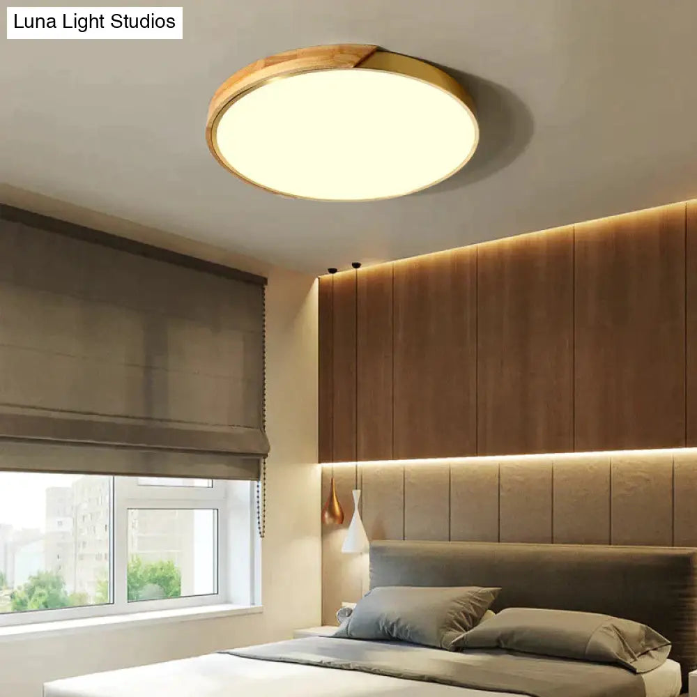 Northern Led Round Wood Copper Tricolour Light Ceiling Lamp