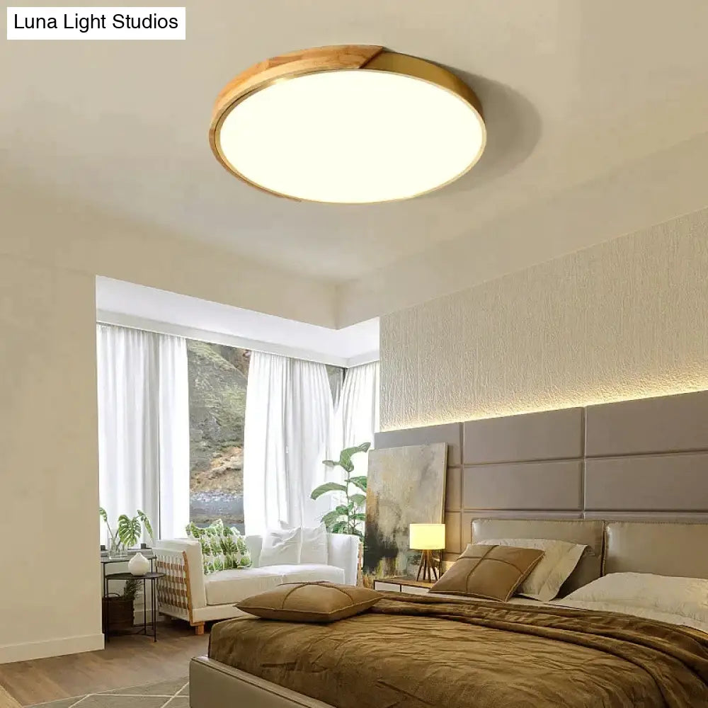 Northern Led Round Wood Copper Tricolour Light Ceiling Lamp