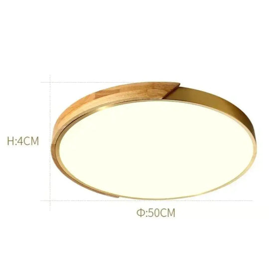 Northern Led Round Wood Copper Tricolour Light Ceiling Lamp 50Cm