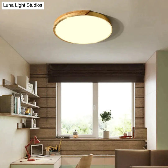 Northern Led Round Wood Copper Tricolour Light Ceiling Lamp