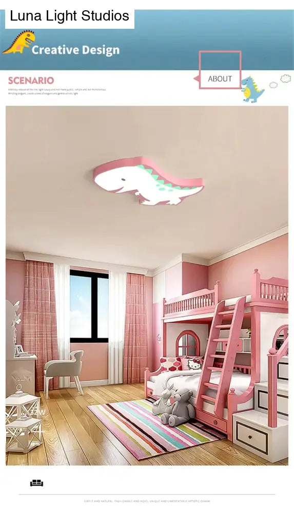 Novelty Dinosaur Led Ceiling Lights Iron Modern Lovely Children Baby Kids Bedroom Light Fixtures