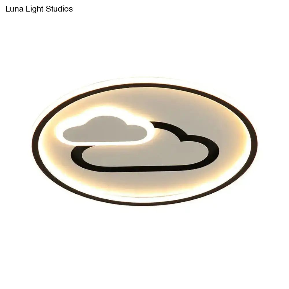 Nursery Ultra-Thin Led Ceiling Light In Kids Style Cloud Design - 16’/19.5’ Wide Acrylic