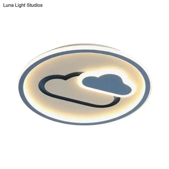 Nursery Ultra-Thin Led Ceiling Light In Kids Style Cloud Design - 16’/19.5’ Wide Acrylic