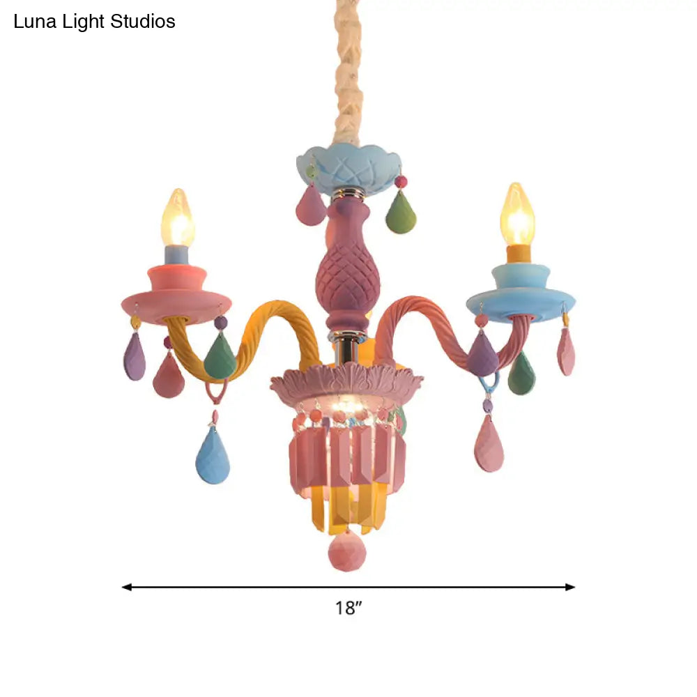 Nursing Room Chandelier: Multi-Color Pendant Light With Teardrop Glass For A Welcoming Foyer