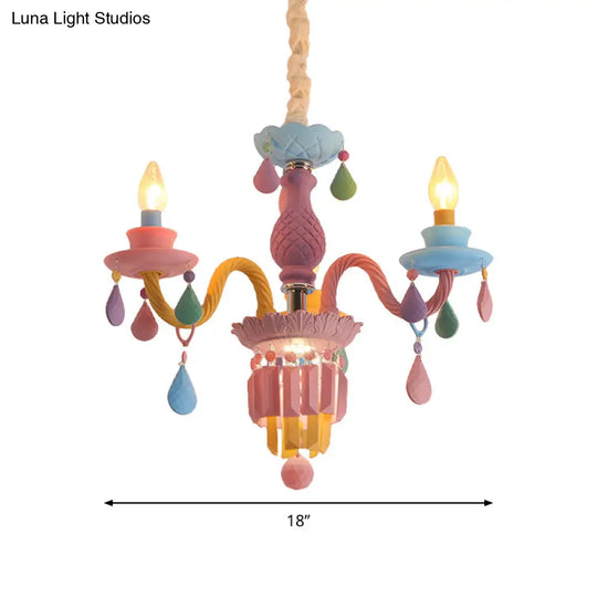 Nursing Room Chandelier: Multi-Color Pendant Light With Teardrop Glass For A Welcoming Foyer