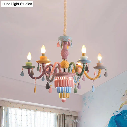 Nursing Room Chandelier: Multi-Color Pendant Light With Teardrop Glass For A Welcoming Foyer