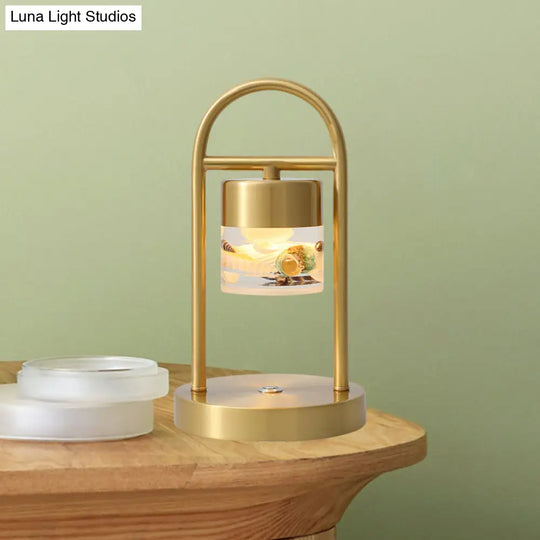 Nusakan - Simplicity Clear Glass Led Desk Light With U-Shaped Metal Frame Gold