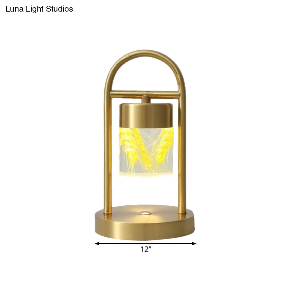 Nusakan - Simplicity Clear Glass Led Desk Light With U-Shaped Metal Frame Gold