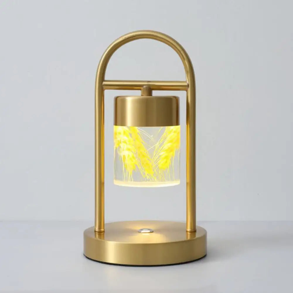 Nusakan - Simplicity Clear Glass Led Desk Light With U-Shaped Metal Frame Gold / Design 1