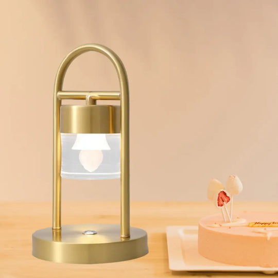 Nusakan - Simplicity Clear Glass Led Desk Light With U-Shaped Metal Frame Gold / Design 2