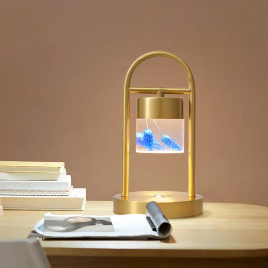 Nusakan - Simplicity Clear Glass Led Desk Light With U-Shaped Metal Frame Gold / Design 4