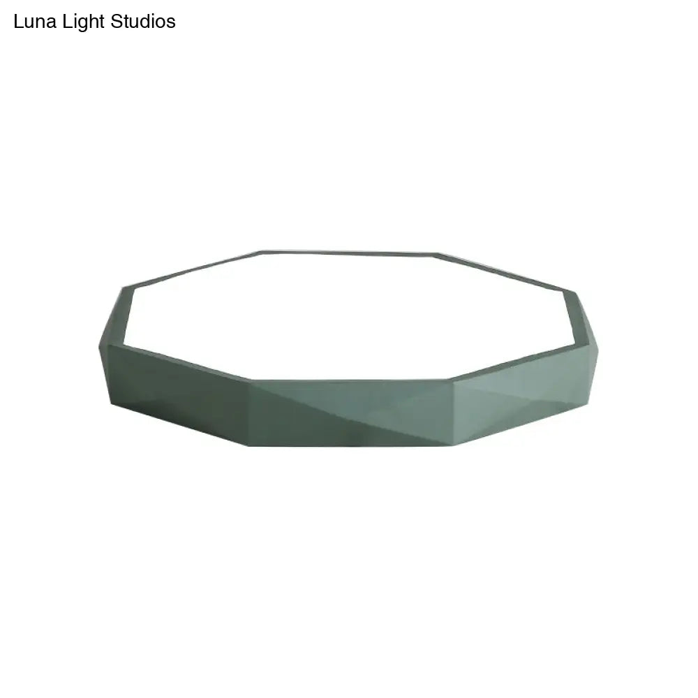 Octagon Acrylic Ceiling Lamp: Modern Macaron Loft Led Flush Mount For Kitchen